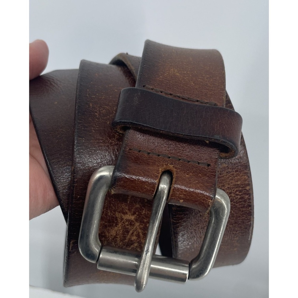 Vintage Brown Leather Men's Size 38-40 USA Distressed 1 1/2" Wide Rugged Casual